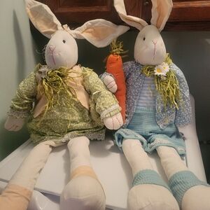 Adorable Bunny Doll Pair with Carrot